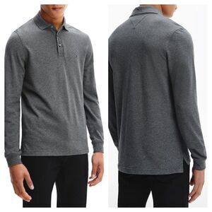 TOMMY HILFIGER 1985 MOULINE LONG SLEEVE MEN'S POLO SHIRT